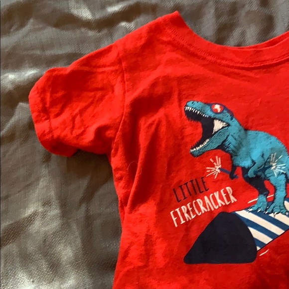 Little Firecracker T-Rex Red T Shirt - Picture 3 of 5